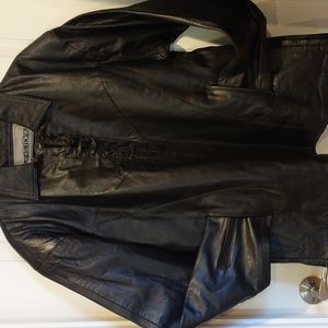 Leather biker jacket